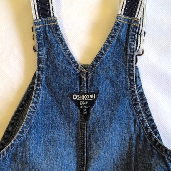 oshkosh b'gosh vestbak cotton denim shorts overalls with elastic straps 18 month - Picture 9 of 9